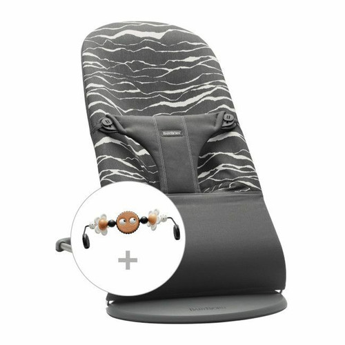 BabyBjörn Pack Espreguiçadeira Bliss Algodão Antracite/Paisagem 606027 BabyBjörn Pack Bliss Bouncer Cotton Anthracite/Landscape 606027