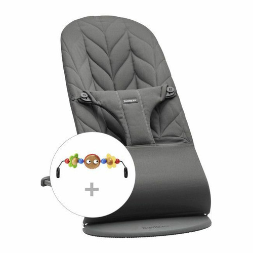 BabyBjörn Pack Espreguiçadeira Bliss Algodão Pétala Anthracite 606026 BabyBjörn Pack Bliss Bouncer Cotton Petal Anthracite 606026
