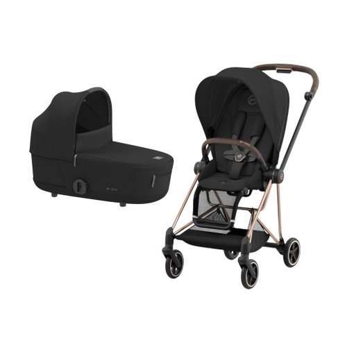 Cybex MIOS NG Rosegold Pushchair + Lux Carry Cot Sepia Black