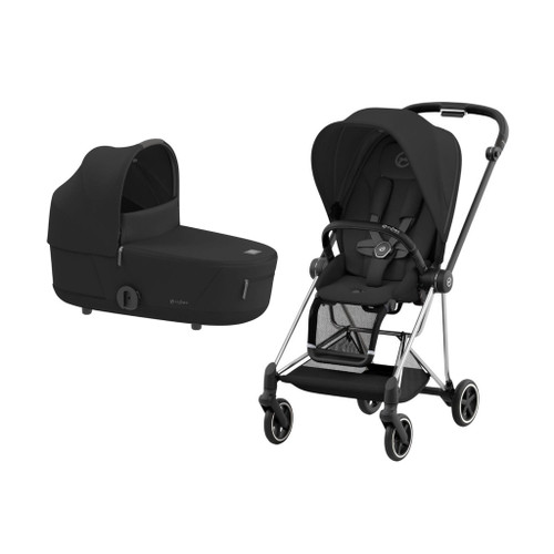 Cybex MIOS NG Chrome Black Pushchair + Lux Carry Cot Sepia Black