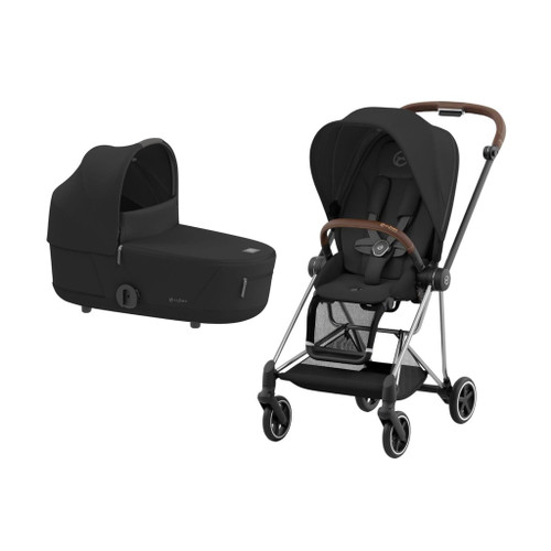 Cybex MIOS NG Chrome Brown Pushchair + Lux Carry Cot Sepia Black