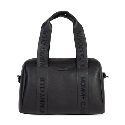 Childhome Changing Bag Mommy Club Signature Faux Leather Black CWMCSLBL