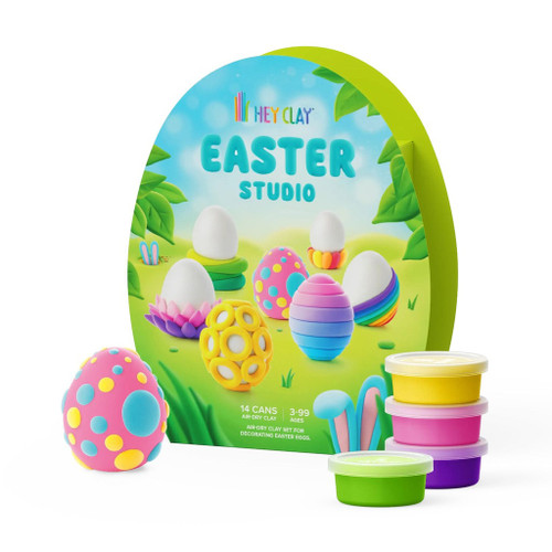 Hey Clay Kit de Argila de Secagem ao Ar Ovos da Páscoa +3 Anos HC14001