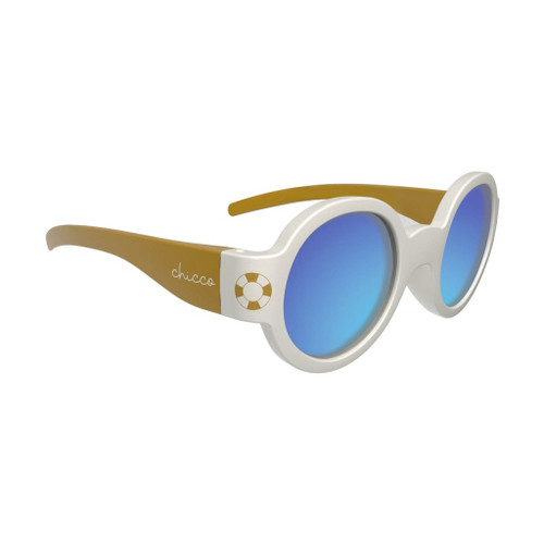 Chicco Round Sunglasses with Mirrored Lenses White +0M