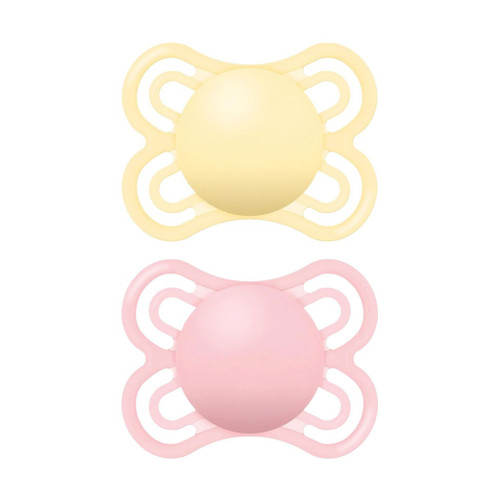 MAM 2 Perfect Silicone Dummies Yellow/Pink 2-6M S196