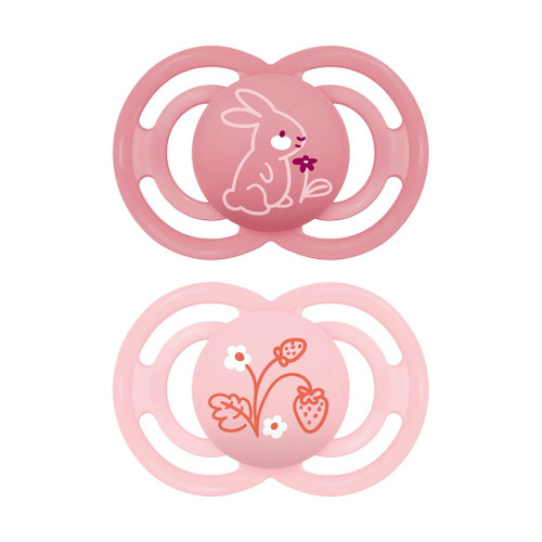 MAM 2 Perfect Silicone Dummies Rabbit/Strawberries Pink +16M S201