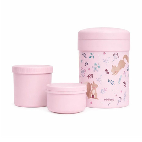 Miniland Thermy Food Flask 2 Containers 350ml + 200ml Squirrel 89738