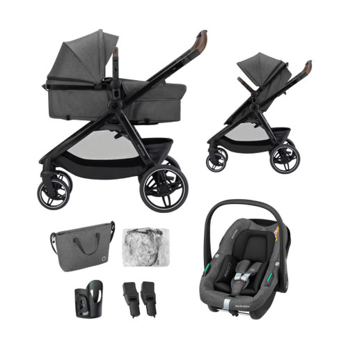 Maxi-Cosi Zelia S² Pushchair Trio + CabrioFix S i-Size Dark Grey