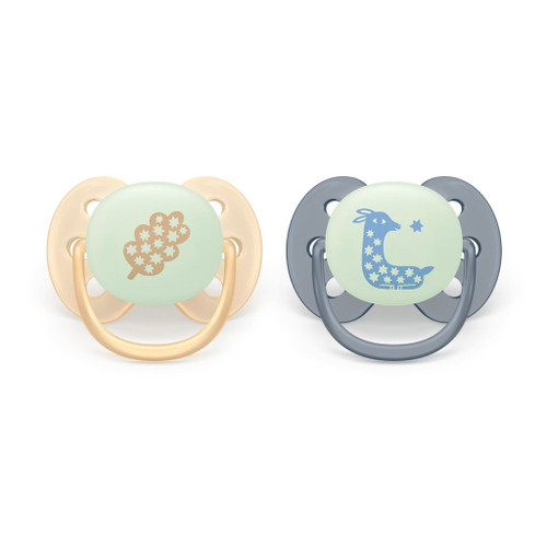 Philips AVENT 2 Chupetas Ultra Soft Night Amarelo/Azul 6-18M 177SCF094/03
