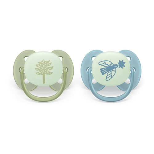 Philips AVENT 2 Chupetas Ultra Soft Night Verde/Azul +18M 177SCF094/05