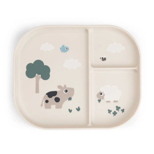 Done by Deer Foodie Divided Plate Tiny Farm Sand 1756989