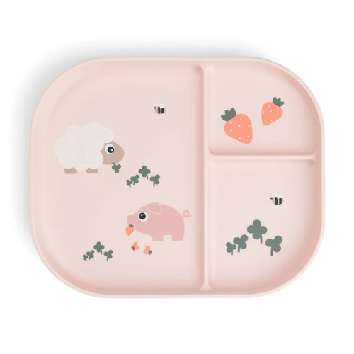 Done by Deer Foodie Divided Plate Tiny Farm Powder 1756961