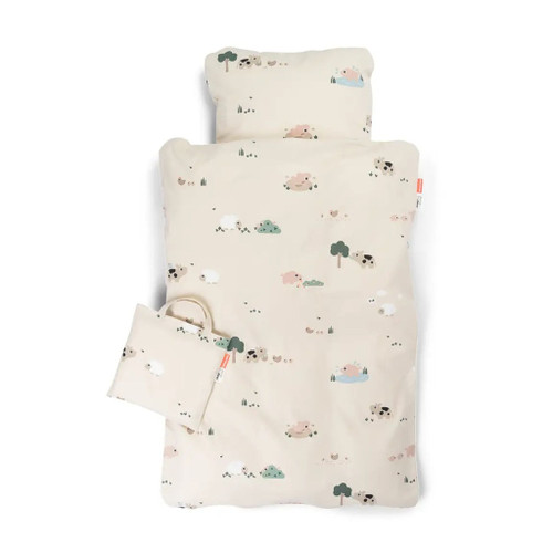 Done by Deer Duvet Cover and Pillowcase 100x140 Tiny Farm Sand 2053989