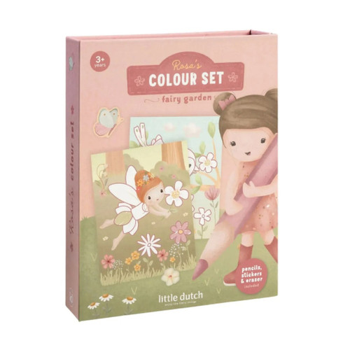 Little Dutch Conjunto de Colorir com Lápis de Cor Rosa Fairy Garden +3 Anos 126892