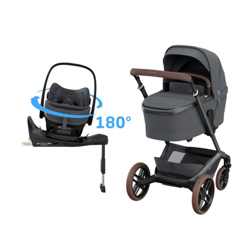 Maxi-Cosi Fame Pushchair + Carrycot + Pebble Slide Pro + FamilyFix Slide Pro Moon Graphite