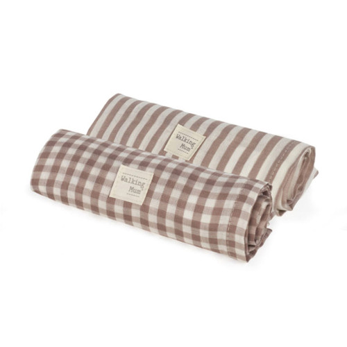 Walking Mum 2 Muslins 70x70 Praliné Moka 1120800716