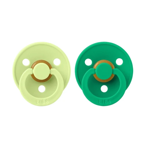 BIBS 2 Colour Latex Round Dummies Matcha/Cactus 6-18M