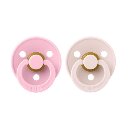 BIBS 2 Chupetas Colour Látex Redonda Petal/Baby Pink 6-18M