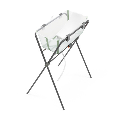 Stokke Flexi Bath + Flexi Bath Stand + Newborn Support Transparent Green