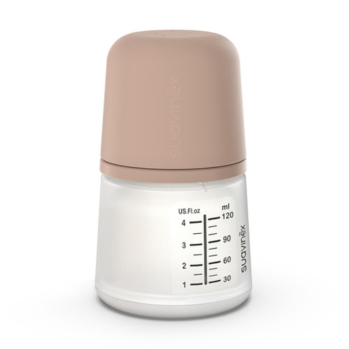Suavinex Biberão de Silicone 120ml Tetina Zero.Zero Fluxo Adaptável Medium 224078