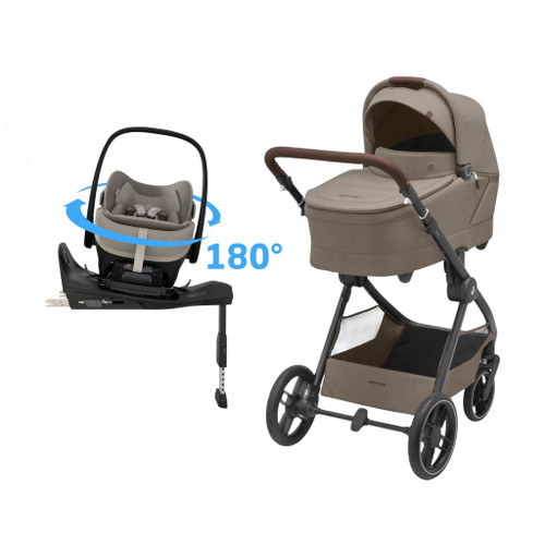 Maxi-Cosi Pack Oxford+ Twillic Truffle + Pebble Slide Pro + FamilyFix Slide Pro