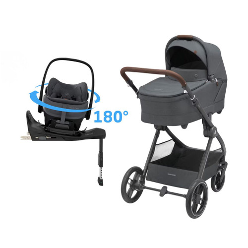 Maxi-Cosi Pack Oxford+ Twillic Graphite + Pebble Slide Pro + FamilyFix Slide Pro