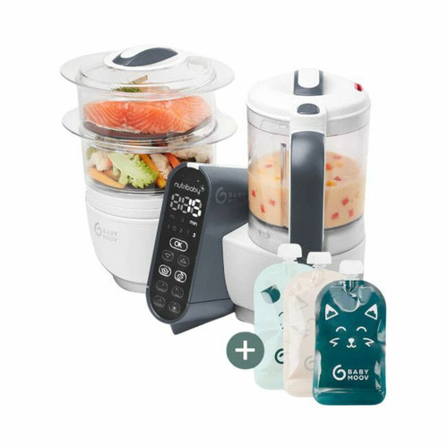 Babymoov Nutribaby+ Kitchen Robot White + 15 Food Pouches