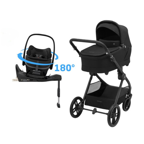 Maxi-Cosi Oxford+ + Pebble Slide Pro Car Seat + FamilyFix Slide Pro Base Bundle Twillic Black