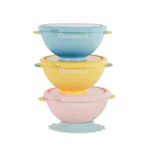 Badabulle 3 Suction Bowls Pastel 330ml B005108
