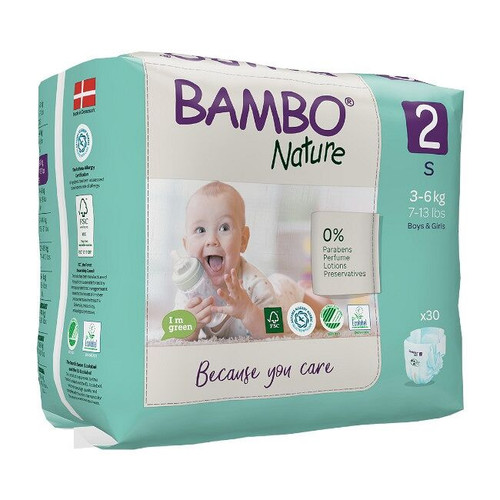 Bambo Nature Fraldas Tamanho 2 S 3-6Kg 30 Unidades Bambo Nature Nappies Size 2 S 3-6Kg 30 pcs