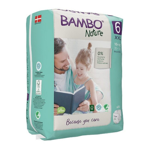Bambo Nature Fraldas Tamanho 6 XXL +16Kg 20 Unidades Bambo Nature Nappies Size 6 XXL +16Kg 20 pcs