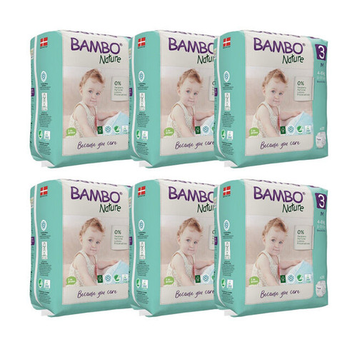 Bambo Nature Nappies Pack Size 3 M 4-8Kg (6x28) 168 pcs