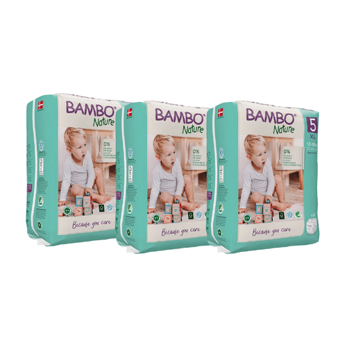 Bambo Nature Nappies Pack Size 5 XL 12-18Kg (3x44) 132 pcs