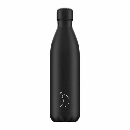 CHILLY'S Mono All Black Insulated Bottle 750ml B750MOABL