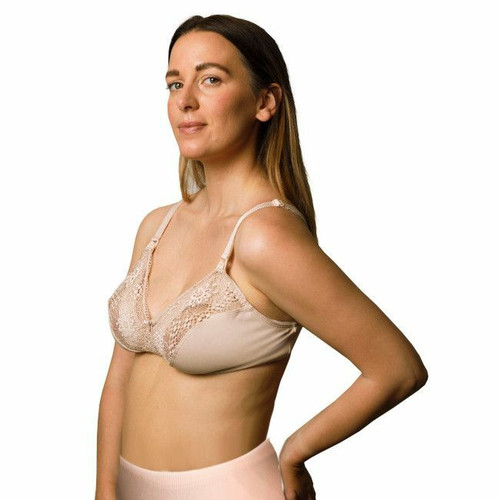 Carriwell Soft Lace Nursing Bra Blush Beige S 2150
