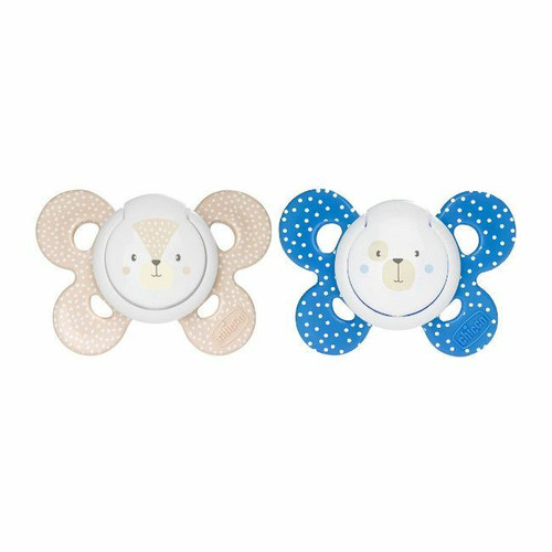 Chicco 2 Physio Comfort Soothers Fox & Dog Blue 6-16M