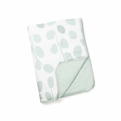 Doomoo Dream Organic Cotton Blanket Leaves Aqua Green 75x100 5DS31