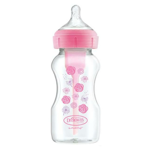 Dr. Brown's Options+ Wide-Neck Baby Bottle 270 ml Pink Flowers 204898.0