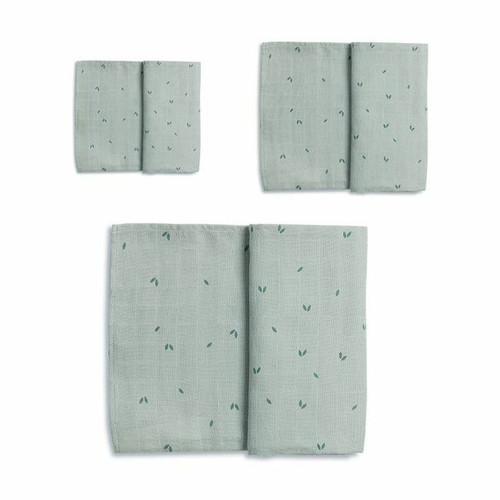 Gloop Pack of 3 Muslins Organic Green GOPF036