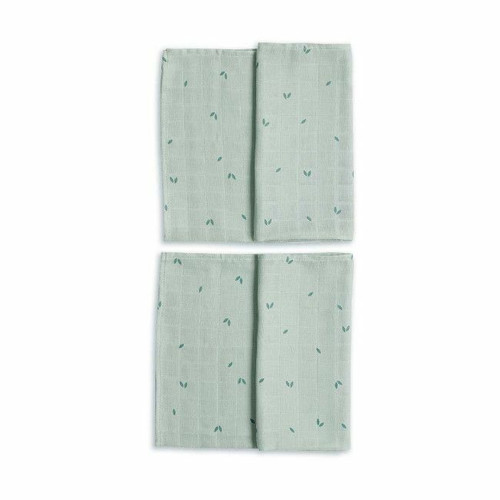 Gloop Pack of 2 Muslins 70x70 Organic Green GOPFT036