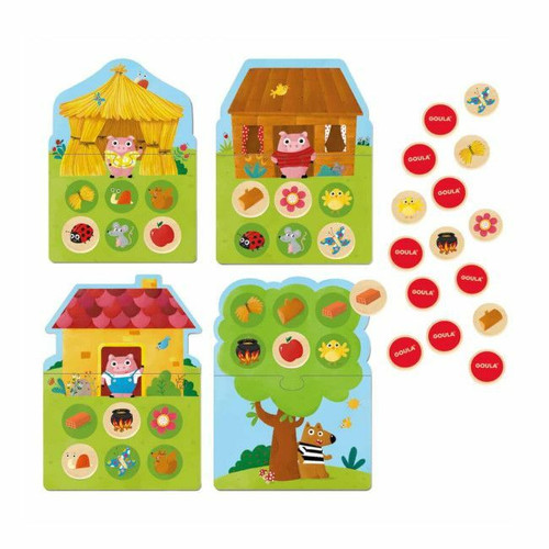 Goula Jogo de Memória e Loto 3 Porquinhos +2 Anos 59455 Goula Memory & Lotto Game 3 Little Pigs +2 Years 59455