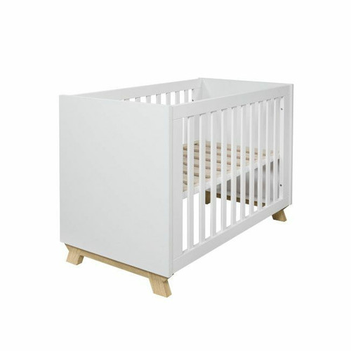 IKID Veneto Cot Bed White and Natural 120x60