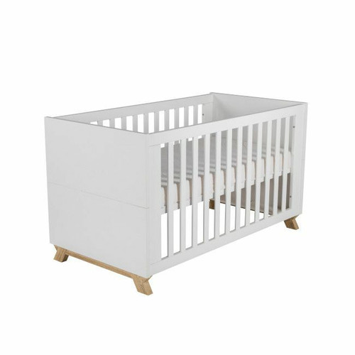 IKID Veneto Cot Bed White and Natural 140x70