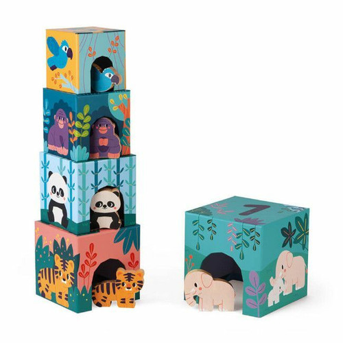 Janod Brinquedo de Empilhar Animais WWF +12M J08623 Janod WWF Stacking Toy Animals +12M J08623