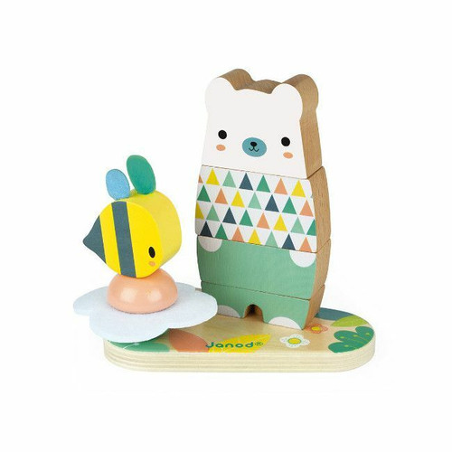 Janod Brinquedo de Empilhar Ursinho Pure +12M J05156 Janod Pure Stacking Toy Bear +12M J05156