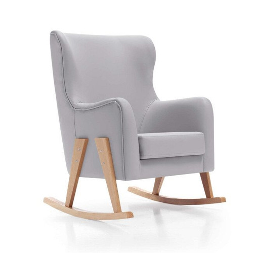 Alondra GLAM Faux Leather Nursing Chair Grey/Wood SL119P-178N