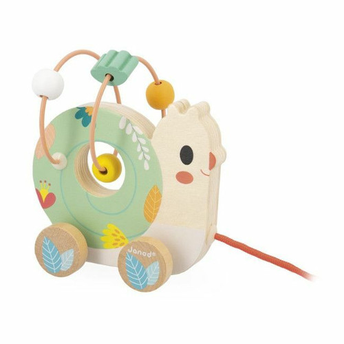Janod Caracol de Cordel BabyLoopings Pure +12M J08231 Janod Pure BabyLoopings Pull-Along Snail +12M J08231