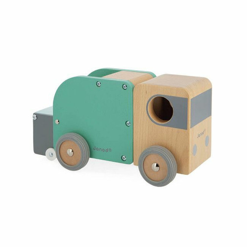 Janod Carro do Lixo em Madeira BOLID +2 Anos J04633 Janod BOLID Wooden Garbage Truck +2 Years J04633