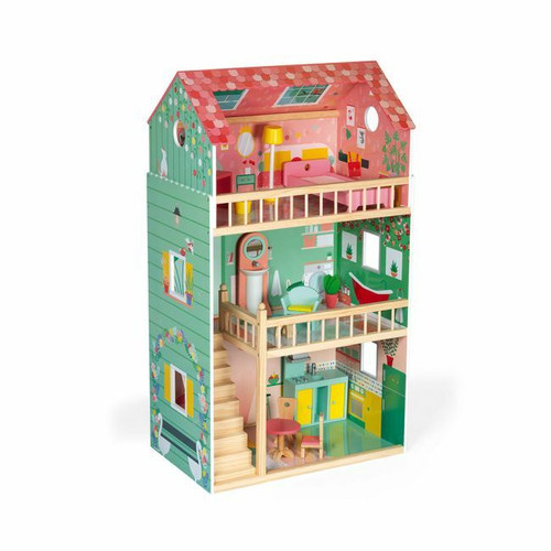 Janod Casa de Bonecas Happy Day em Madeira +3 Anos J06580 Janod Happy Day Wooden Dollhouse +3 Years J06580