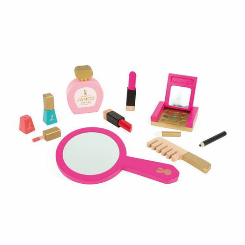 Janod Estojo de Maquilhagem em Madeira Pequena Miss +3 Anos J06514 Janod Little Miss Wooden Makeup Set +3 Years J06514